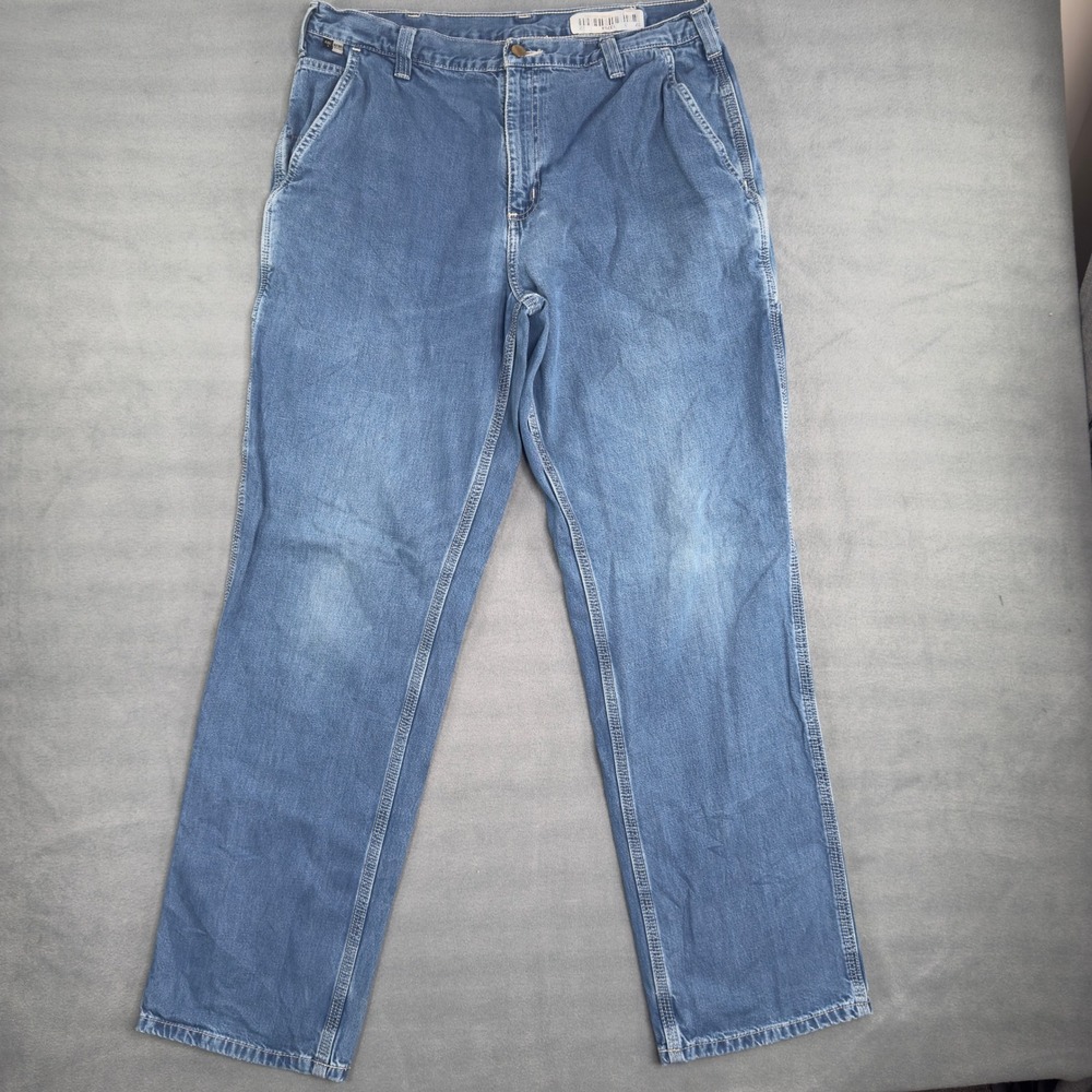 Carhartt FR Flame Resistant Carpenter Jeans Mens 36x34 Blue Denim Work Pants